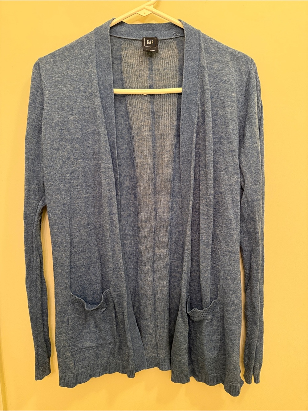 GAP Lightweight Open-Front Heathered Blue Cardigan